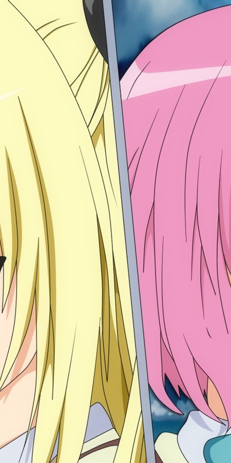 Phone wallpaper: Anime, Blonde, Pink Hair, Red Eyes, Long Hair, Short Hair, Purple Eyes, Golden Darkness, To Love Ru, Momo Velia Deviluke free download