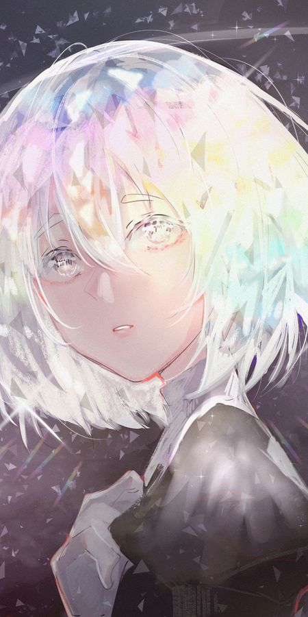 Phone wallpaper: Anime, Short Hair, White Hair, White Eyes, Diamond (Houseki No Kuni), Houseki No Kuni free download