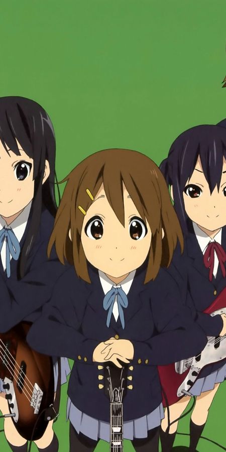 Phone wallpaper: Anime, School Uniform, Brown Eyes, Brown Hair, Short Hair, Mio Akiyama, K On!, Azusa Nakano, Ritsu Tainaka, Tsumugi Kotobuki, Yui Hirasawa free download