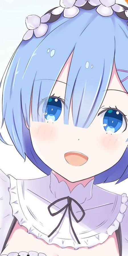 Phone wallpaper: Anime, Face, Blue Eyes, Blue Hair, Short Hair, Re:zero Starting Life In Another World, Rem (Re:zero) free download