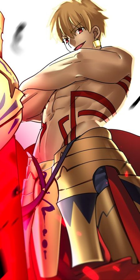 Phone wallpaper: Anime, Weapon, Warrior, Cape, Armor, Red Eyes, Short Hair, Fate/stay Night, Gilgamesh (Fate Series), Fate Series free download