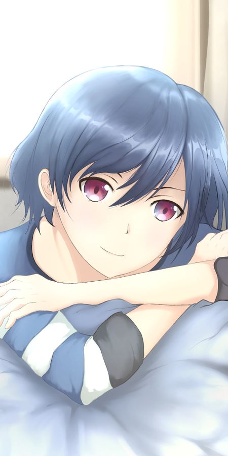 Phone wallpaper: Anime, Blue Hair, Short Hair, Purple Eyes, Rui Tachibana, Domestic Girlfriend free download