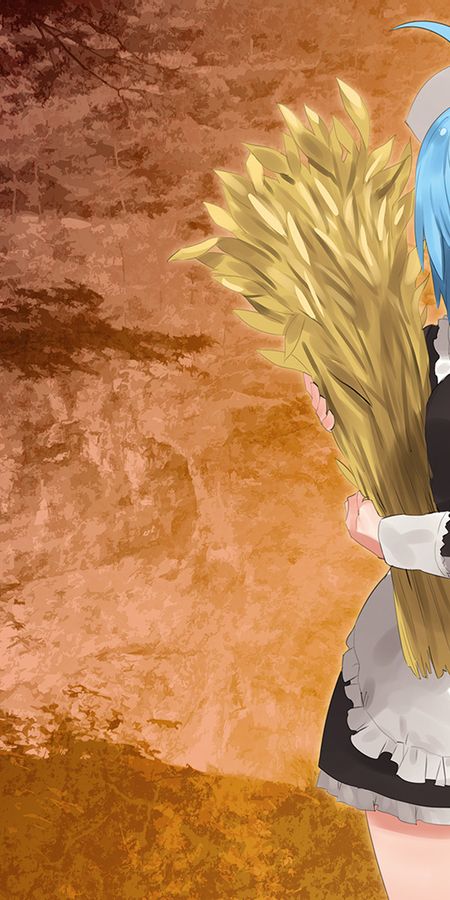 Phone wallpaper: Anime, Original, Maid, Headband, Blue Hair, Short Hair free download