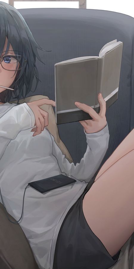 Phone wallpaper: Anime, Book, Original, Black Hair, Short Hair free download