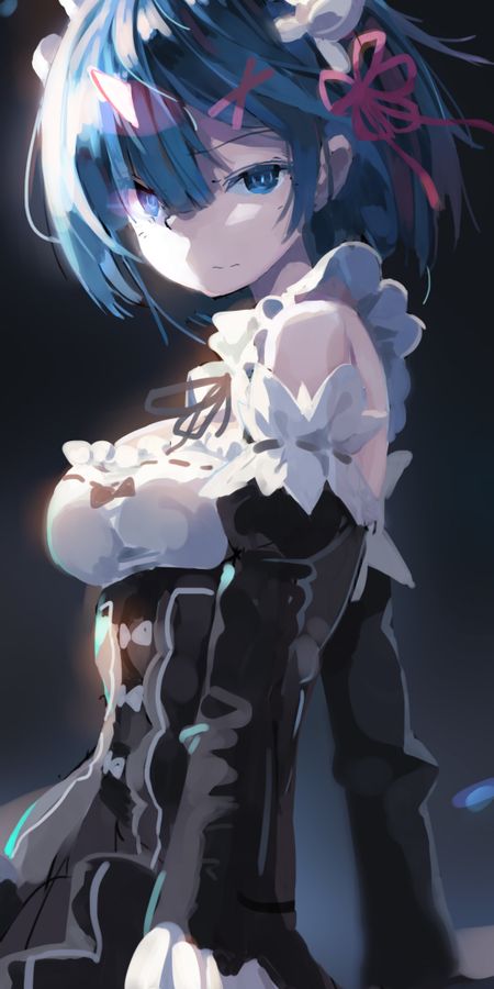 Phone wallpaper: Anime, Blue Eyes, Maid, Blue Hair, Short Hair, Re:zero Starting Life In Another World, Rem (Re:zero) free download