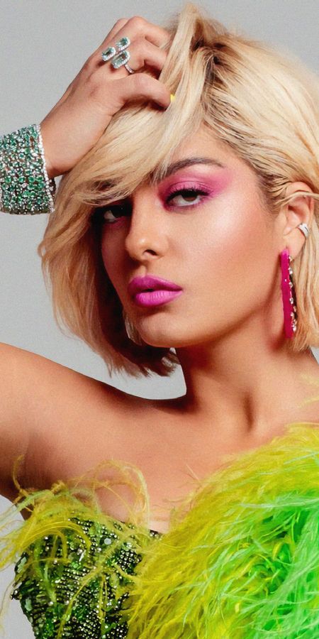 Phone wallpaper: Music, Singer, Blonde, American, Short Hair, Lipstick, Bebe Rexha free download