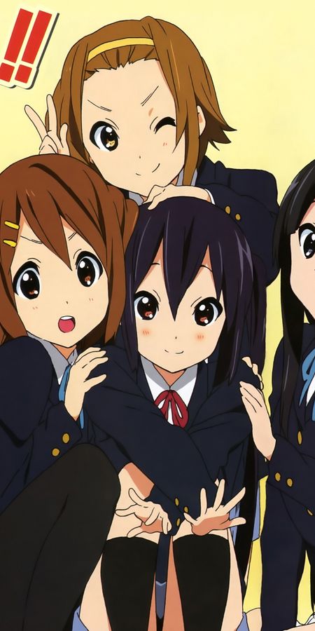 Phone wallpaper: Anime, School Uniform, Brown Eyes, Brown Hair, Short Hair, Mio Akiyama, K On!, Azusa Nakano, Ritsu Tainaka, Tsumugi Kotobuki, Yui Hirasawa free download