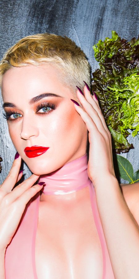 Phone wallpaper: Music, Katy Perry, Singer, Blonde, Vegetable, Blue Eyes, American, Short Hair, Lipstick free download