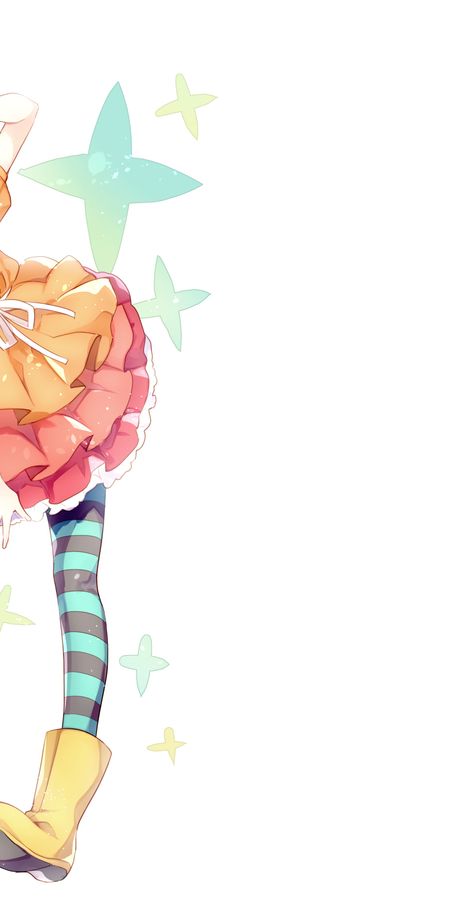 Phone wallpaper: Anime, Boots, Green Hair, Dress, Green Eyes, Short Hair, Monogatari (Series), Twintails, Pantyhose, Orange Dress, Yotsugi Ononoki free download