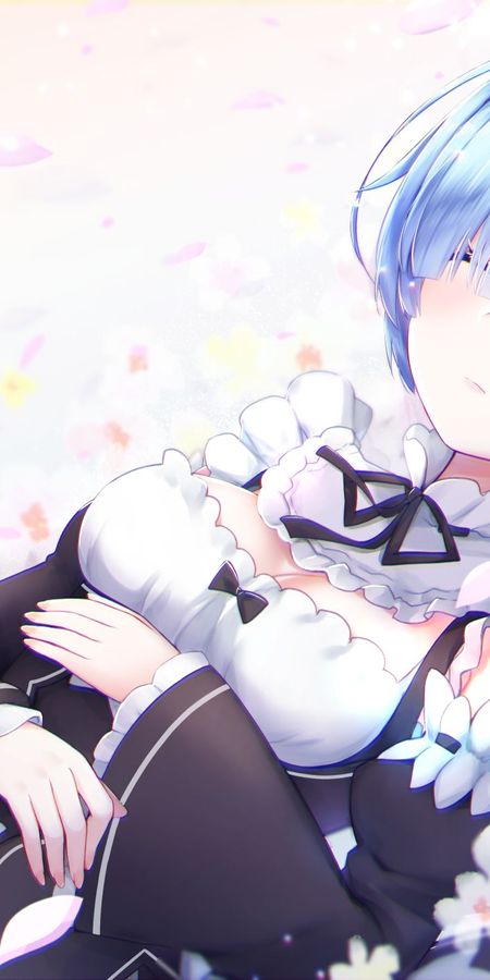 Phone wallpaper: Anime, Sleeping, Maid, Blue Hair, Short Hair, Re:zero Starting Life In Another World, Rem (Re:zero) free download