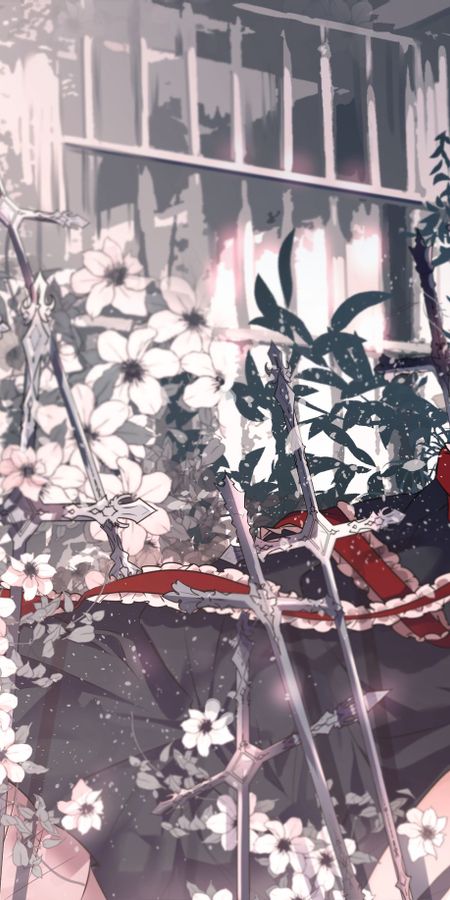 Phone wallpaper: Anime, Flower, Book, Ribbon, Headdress, Blue Eyes, Headband, Touhou, Short Hair, White Hair, Alice Margatroid, Rumia (Touhou), Bow (Clothing) free download