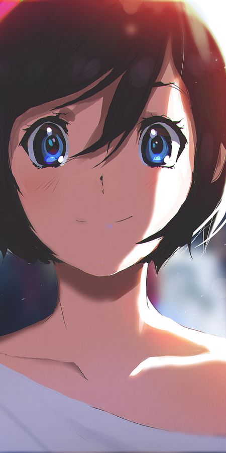 Phone wallpaper: Anime, Blue Eyes, Original, Short Hair free download