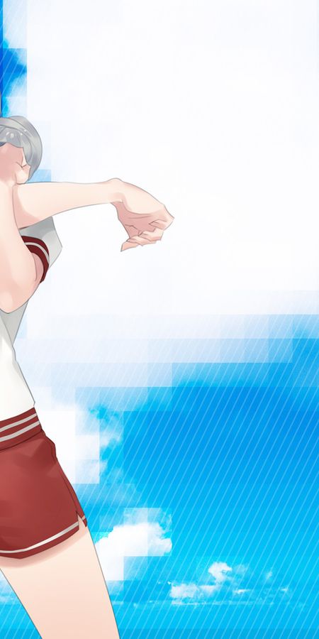 Phone wallpaper: Anime, Original, Red Eyes, Short Hair, White Hair free download