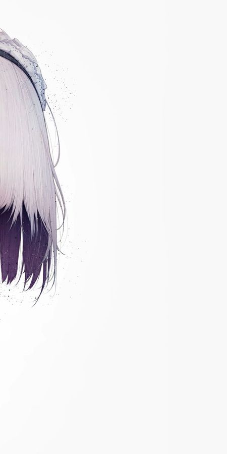 Phone wallpaper: Anime, Original, Maid, Short Hair, Purple Eyes, White Hair free download