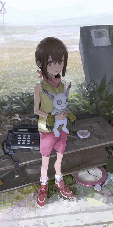 Phone wallpaper: Anime, Short Hair, Digimon Adventure Tri free download