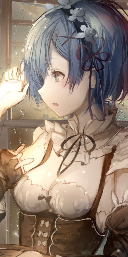 Phone wallpaper: Anime, Maid, Blue Hair, Short Hair, Re:zero Starting Life In Another World, Rem (Re:zero) free download