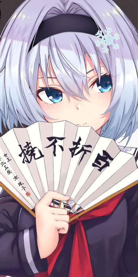 Phone wallpaper: Anime, Fan, Blue Eyes, Blue Hair, School Uniform, Short Hair, Hairpin, Ryuuou No Oshigoto!, Ginko Sora free download