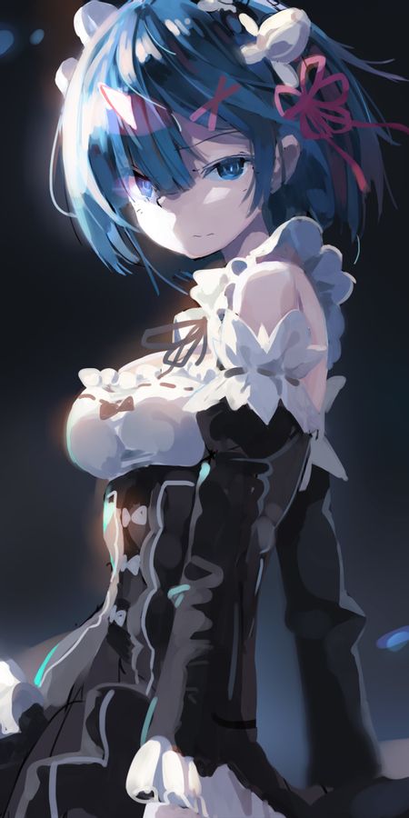 Phone wallpaper: Anime, Blue Eyes, Maid, Blue Hair, Short Hair, Re:zero Starting Life In Another World, Rem (Re:zero) free download