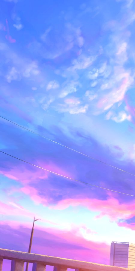 Phone wallpaper: Anime, Sky, Evening, Uniform, Original, Short Hair free download