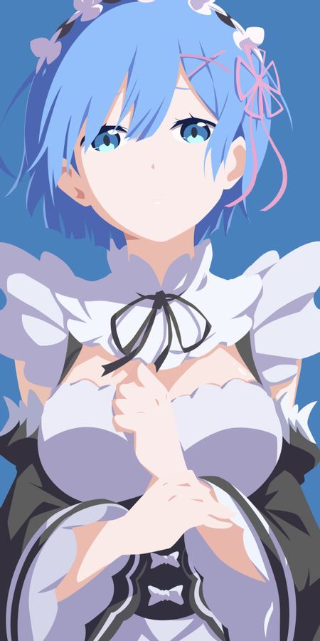 Phone wallpaper: Anime, Blue Eyes, Maid, Headband, Blue Hair, Short Hair, Re:zero Starting Life In Another World, Rem (Re:zero) free download