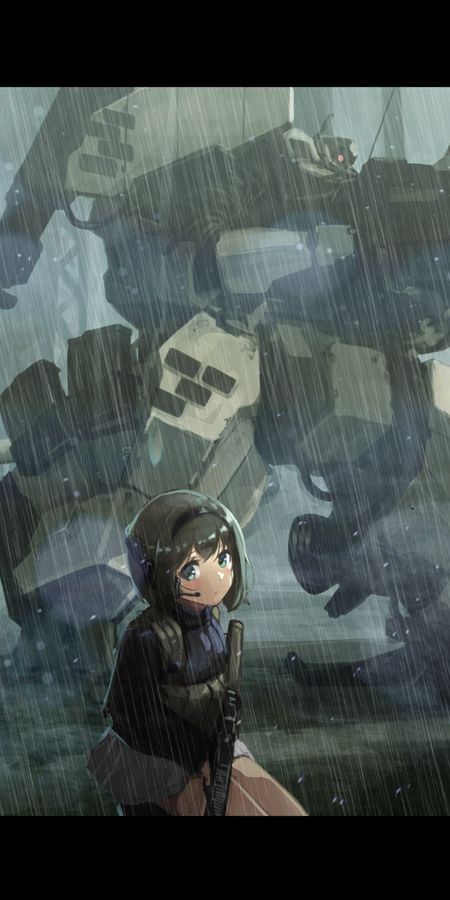 Phone wallpaper: Anime, Robot, Original, Tank, Short Hair free download