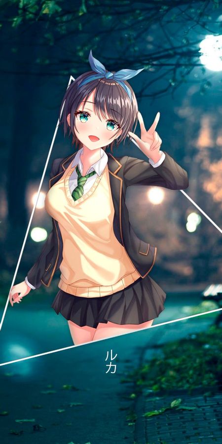 Phone wallpaper: Anime, Green Eyes, School Uniform, Short Hair, Rent A Girlfriend, Ruka Sarashina free download