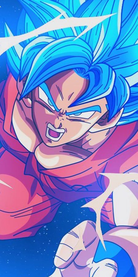 Phone wallpaper: Anime, Goku, Dragon Ball Super, Super Saiyan Blue free download