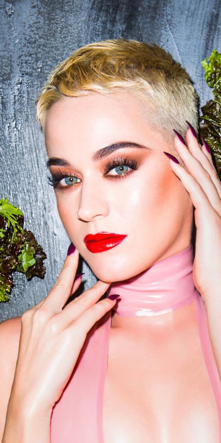 Phone wallpaper: Music, Katy Perry, Singer, Blonde, Blue Eyes, American, Short Hair, Lipstick free download