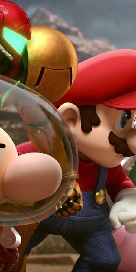 Phone wallpaper: Kirby, Samus Aran, Mario, Super Smash Bros For Nintendo 3Ds And Wii U, Super Smash Bros, Link, Video Game free download