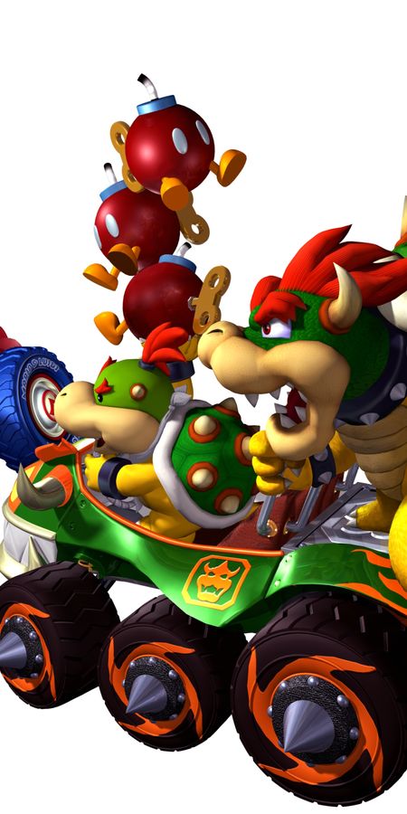 Phone wallpaper: Mario Kart: Double Dash‼, Luigi, Bowser, Mario, Video Game free download