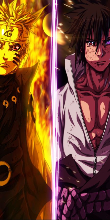 Phone wallpaper: Anime, Naruto, Naruto Uzumaki, Sasuke Uchiha free download