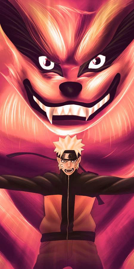 Phone wallpaper: Anime, Naruto, Naruto Uzumaki, Kurama (Naruto) free download