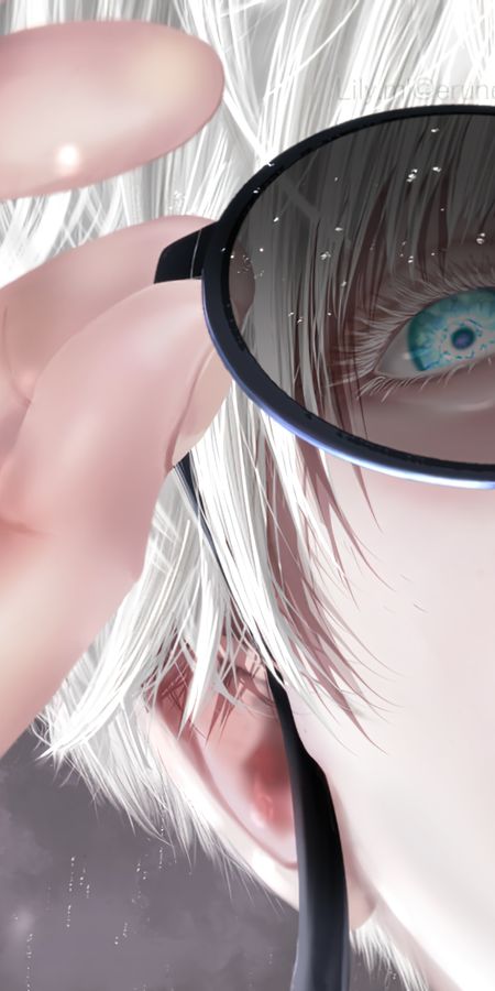 Phone wallpaper: Anime, Glasses, Blue Eyes, White Hair, Satoru Gojo, Jujutsu Kaisen free download