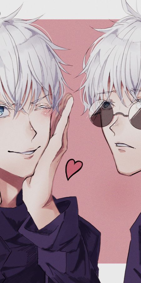 Phone wallpaper: Anime, Glasses, Blue Eyes, School Uniform, White Hair, Satoru Gojo, Jujutsu Kaisen free download