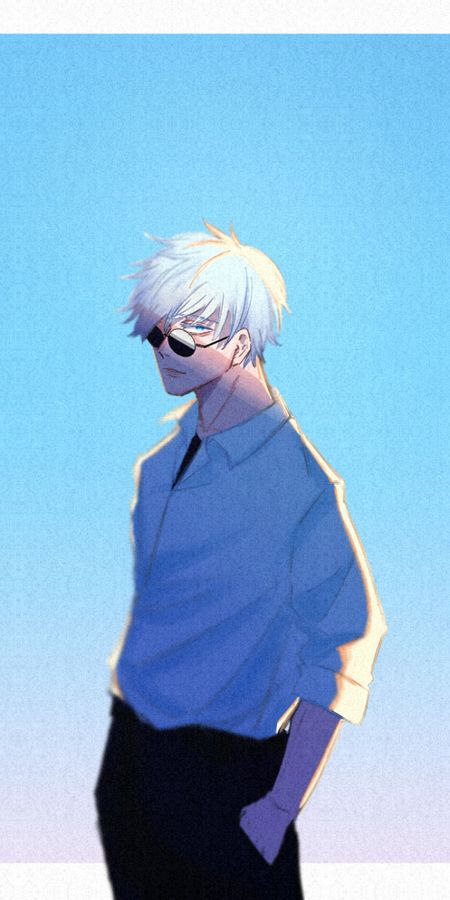 Phone wallpaper: Anime, Glasses, White Hair, Satoru Gojo, Jujutsu Kaisen free download