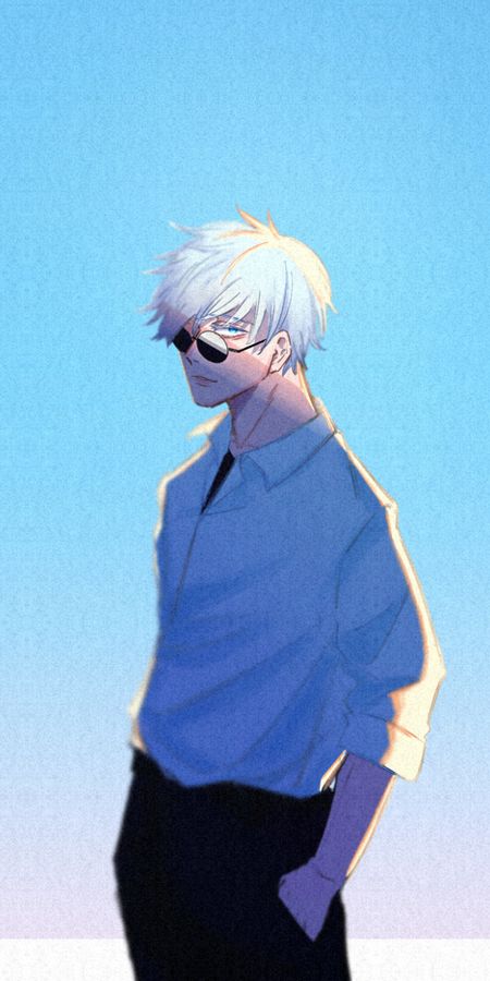 Phone wallpaper: Anime, White Hair, Satoru Gojo, Jujutsu Kaisen free download