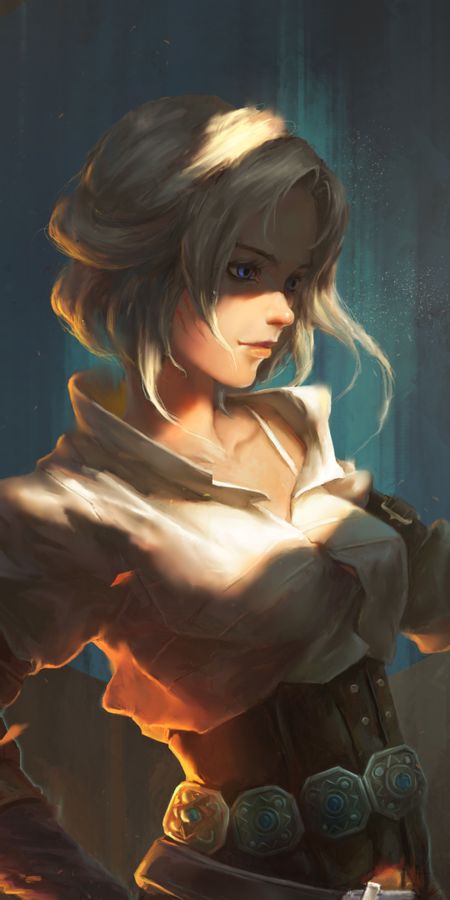 Phone wallpaper: Blue Eyes, Video Game, Short Hair, White Hair, Woman Warrior, The Witcher, The Witcher 3: Wild Hunt, Ciri (The Witcher) free download