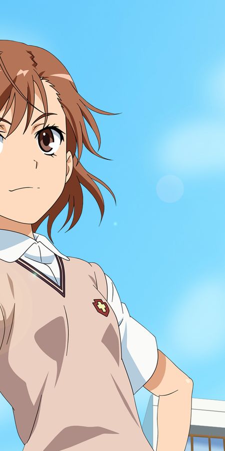 Phone wallpaper: Anime, School Uniform, Brown Eyes, Brown Hair, Short Hair, Mikoto Misaka, A Certain Scientific Railgun, A Certain Magical Index free download