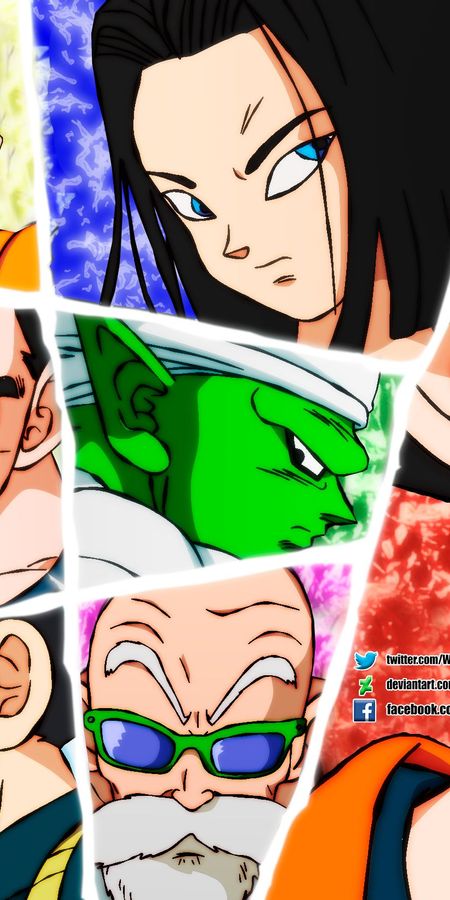 Phone wallpaper: Anime, Blonde, Dragon Ball, Black Hair, Goku, Piccolo (Dragon Ball), Gohan (Dragon Ball), Vegeta (Dragon Ball), Frieza (Dragon Ball), Master Roshi (Dragon Ball), Krillin (Dragon Ball), Dragon Ball Super, Android 17 (Dragon Ball), Android 