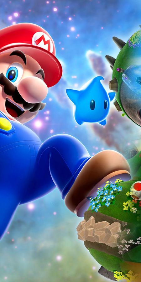 Phone wallpaper: Super Mario Galaxy 2, Mario, Video Game free download