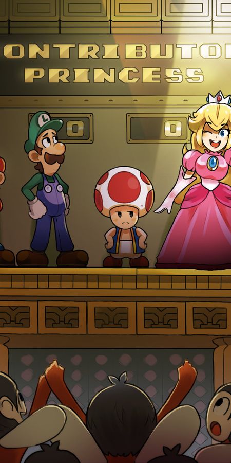 Phone wallpaper: Mario, Video Game, Super Mario Bros, Princess Peach, Toad (Mario), Luigi free download