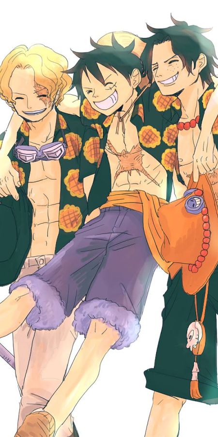 Phone wallpaper: Monkey D Luffy, Sabo (One Piece), One Piece, Portgas D Ace, Anime free download