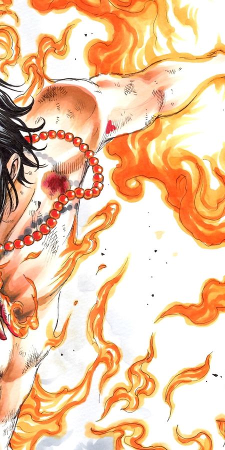 Phone wallpaper: Anime, Blood, Tattoo, Black Hair, Portgas D Ace, One Piece free download
