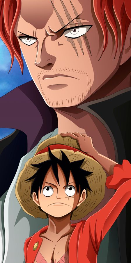 Phone wallpaper: Anime, One Piece, Monkey D Luffy, Shanks (One Piece) free download