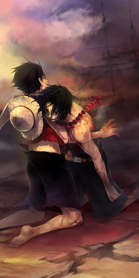 Phone wallpaper: Anime, Portgas D Ace, One Piece, Monkey D Luffy free download