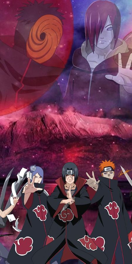 Phone wallpaper: Anime, Naruto, Sasuke Uchiha, Itachi Uchiha, Akatsuki (Naruto), Pain (Naruto), Konan (Naruto), Sasori (Naruto), Hidan (Naruto), Orochimaru (Naruto), Deidara (Naruto), Obito Uchiha, Kisame Hoshigaki, Kakuzu (Naruto), Kabuto Yakushi, Nagato